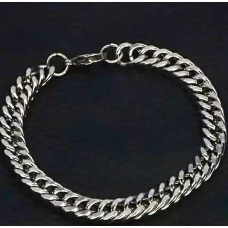 Cuban Titanium Bracelet / Gelang Titanium Asli Stainless Steel Unisex Pria Wanita Anti Karat Hadiah Unuk Pasangan Gaya Punk Viral Tidak Berubah Warna