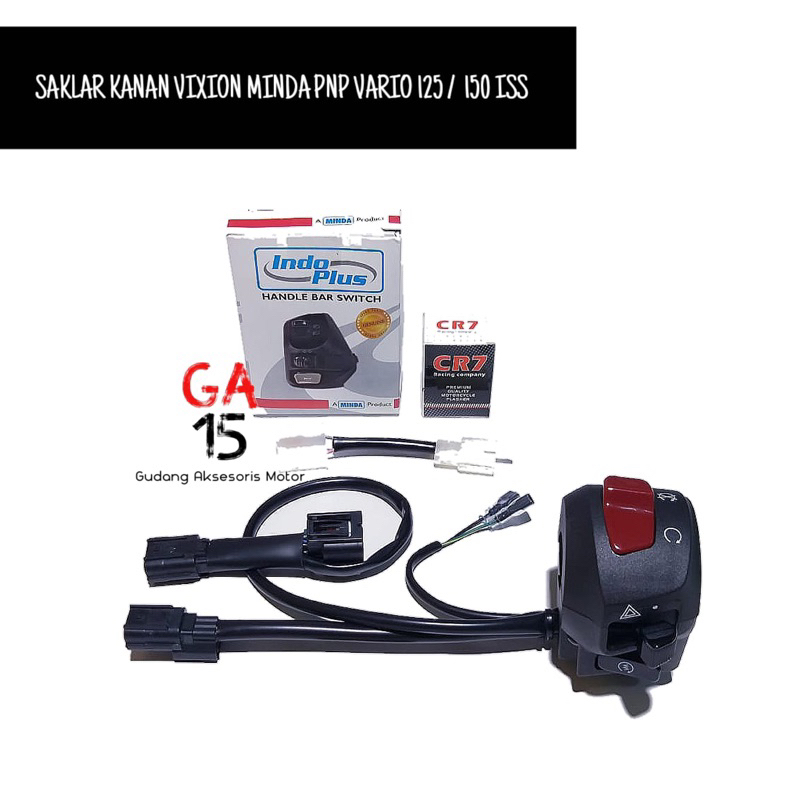SAKLAR KANAN HAZARD VIXION R ORIGINAL MINDA 100% PNP VARIO 125 & 150 TAHUN 2018 - 2022