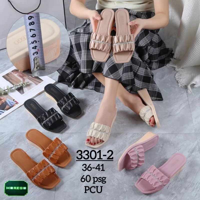 SANDAL SELOP WANITA KARET JELLY WEDGES KERUT IMPORT MOREGO(36-40)