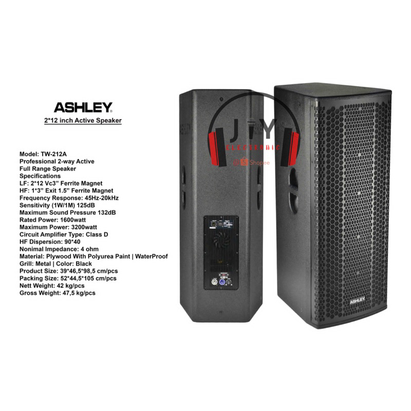 Speaker Aktif Active 2x12 inch Ashley TW-212A TW 212A TW212A Original