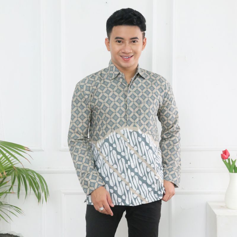 TERBARU BATIK SAGEE GREEN  XXXL XXXXL XXXXXL TERBARU KEMEJA BATIK PRIA LENGAN PANJANG TERBARU BATIK HIJAU SAGE BATIK JUMBO