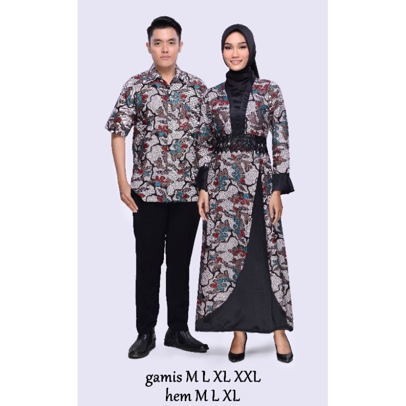 QNUNBATIK COUPLE/SARIMBIT BATIK GAMIS MUSLIM RAHMA ABU