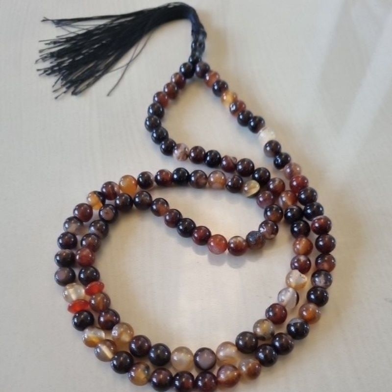 Tasbih  batu sulaiman madu 100 % batu asli  tasbih   size 8 mm
