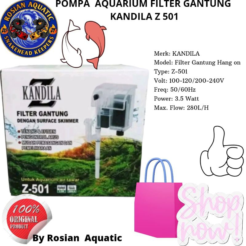 pompa Aquarium Aquascape filter gantung KANDILA Z 501