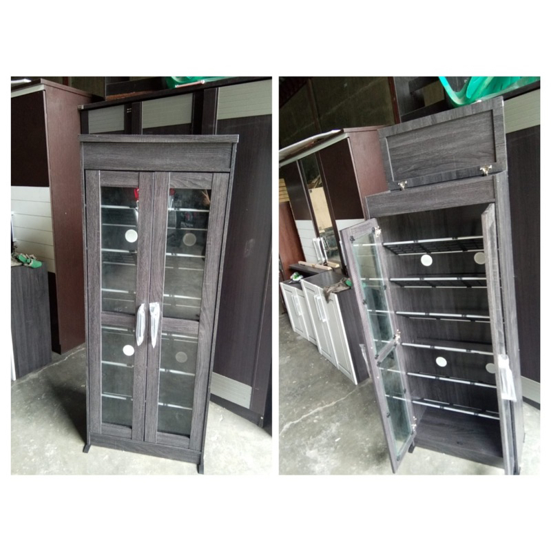Lemari Rak Sepatu Pintu Kaca