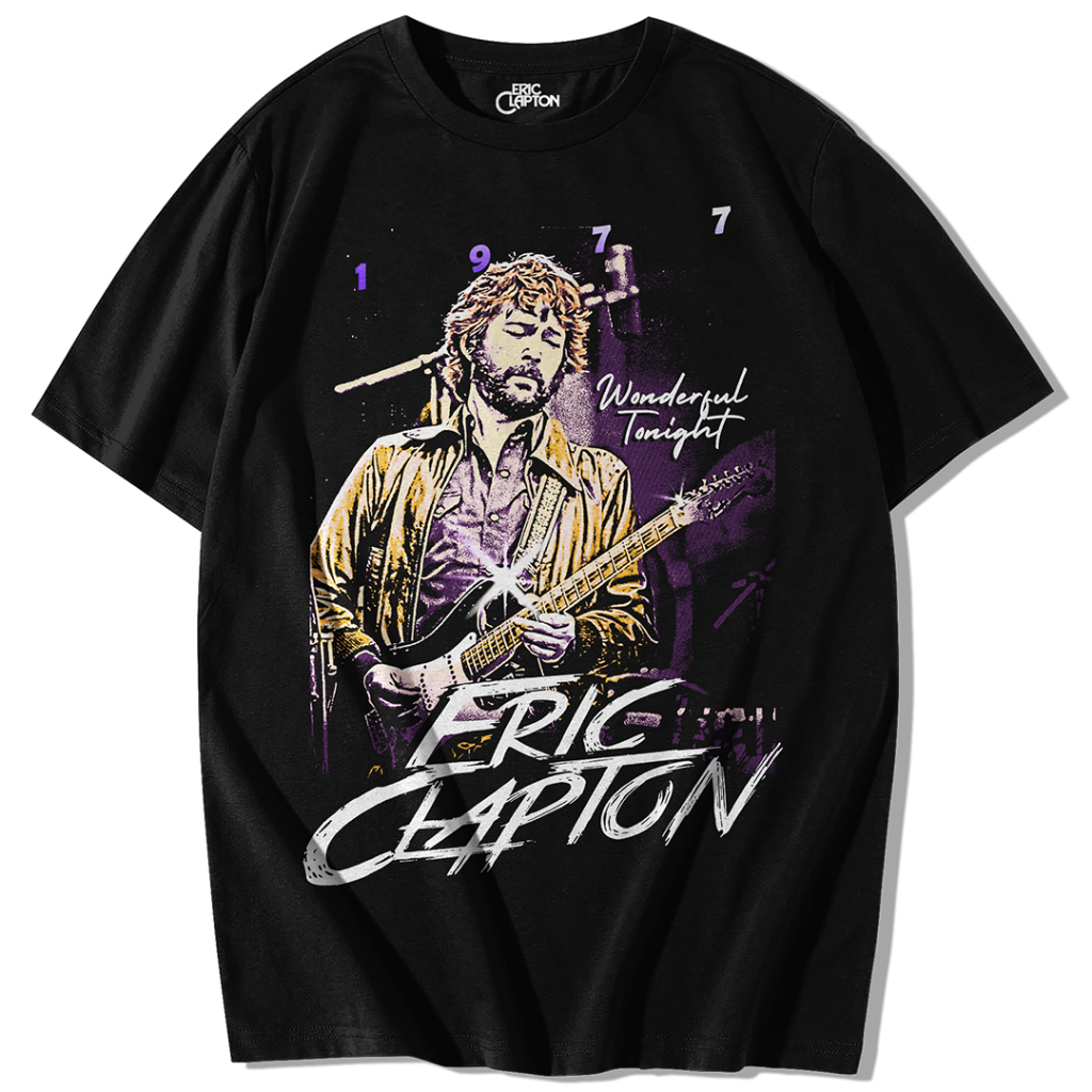 Kaos Musik Band Eric Clapton Pria Wanita Hitam