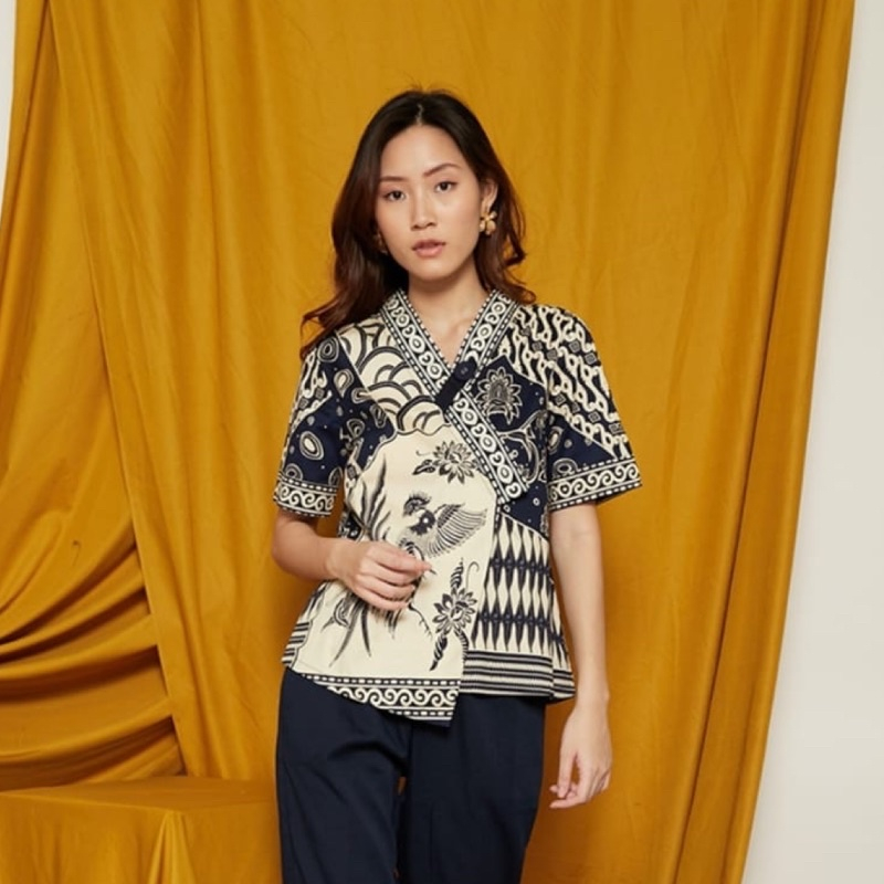 Atasan batik 267 HT Navy/batik kerja/batik kantor/batik couple