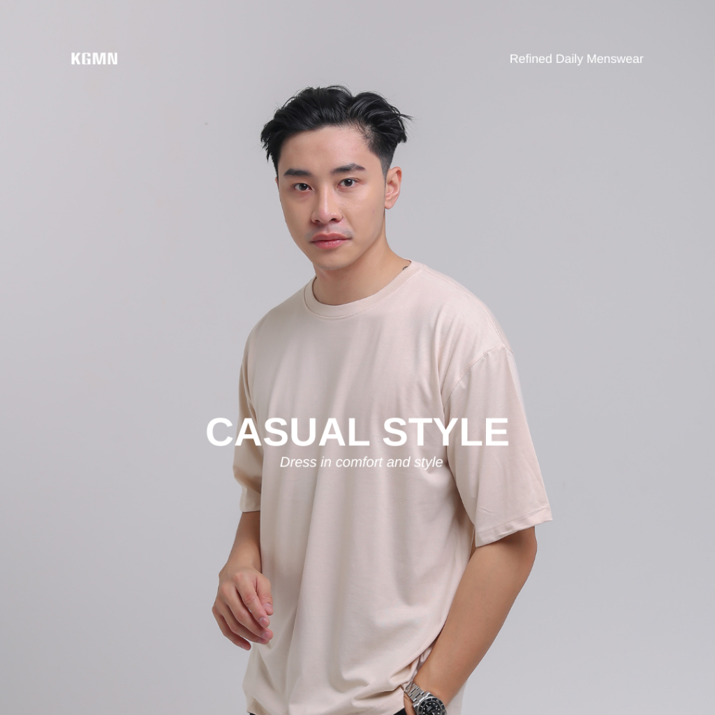 KGMN Oversized Basic Tshirt – CloudFit Tech – Kaos Oversize Polos Pria / Wanita Heavy Cotton – CT218