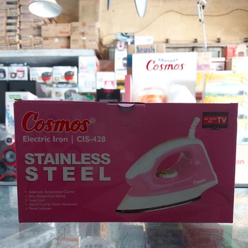 Setrika cosmos CIS 428/SETRIKA COSMOS STAINLESS STEEL/SETRIKA COSMOS PINK CIS-428