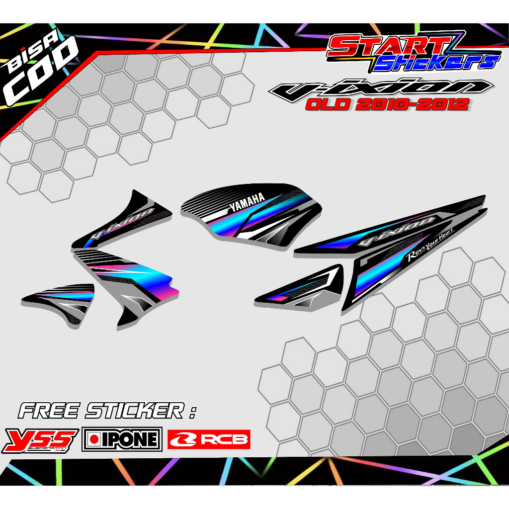 STRIPING VARIASI VIXION OLD 2010-2012 / STICKER LIST MOTOR YAMAHA VIXION LAMA