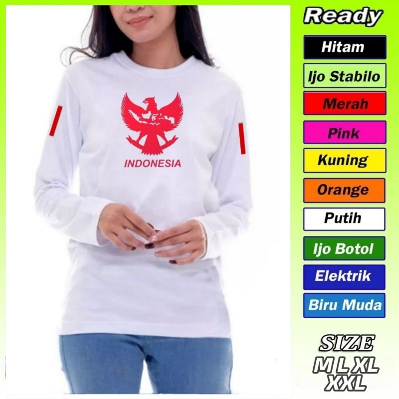 Baju senam wanita garuda merah putih lengan panjang