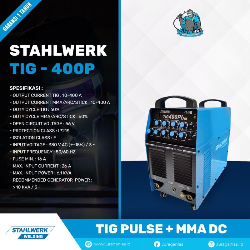 Mesin las DC TIG / Argon merk Stahlwerk TIG-400 P