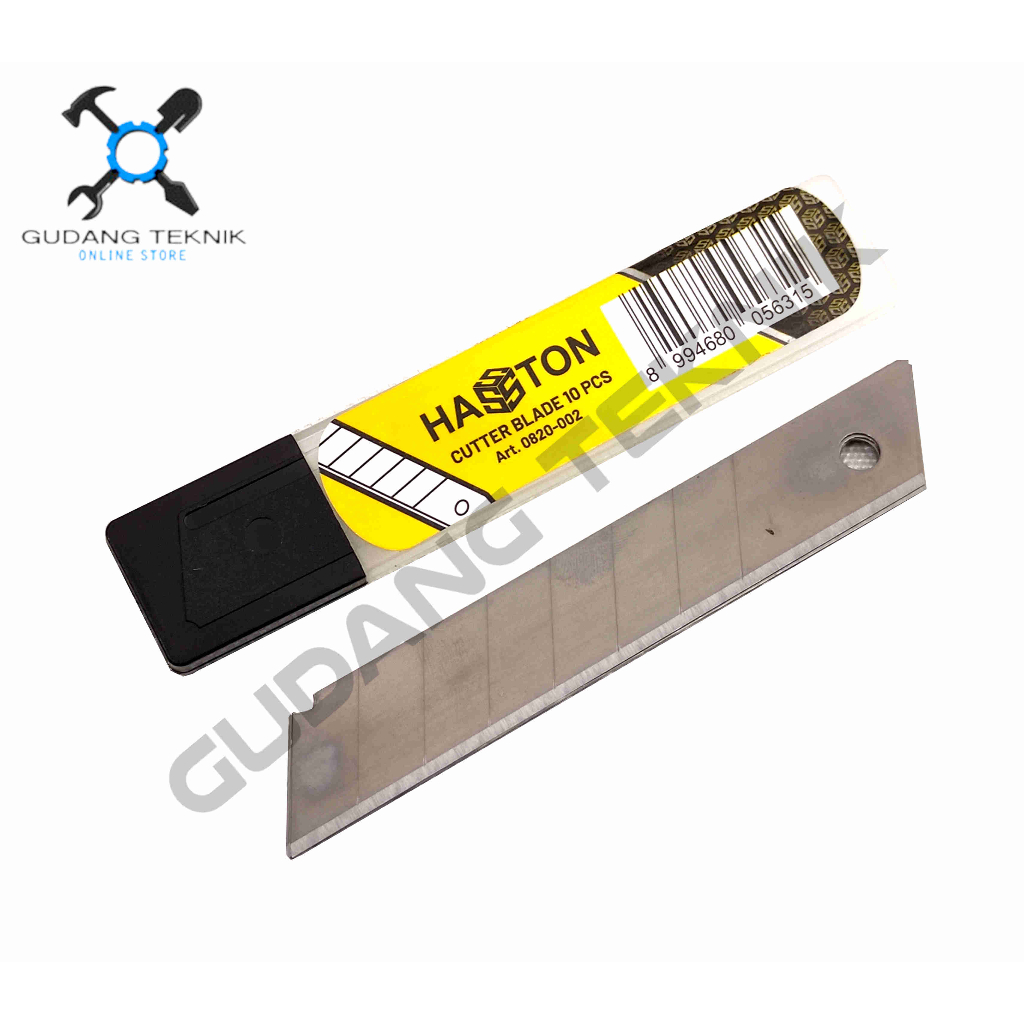 

Isi Refill Pisau Cutter 18mm SET 10pcs 0820-002 HASSTON PROHEX / Isi Ulang Refil Kater Besar Cutter Blade 0820 002 HASSTON