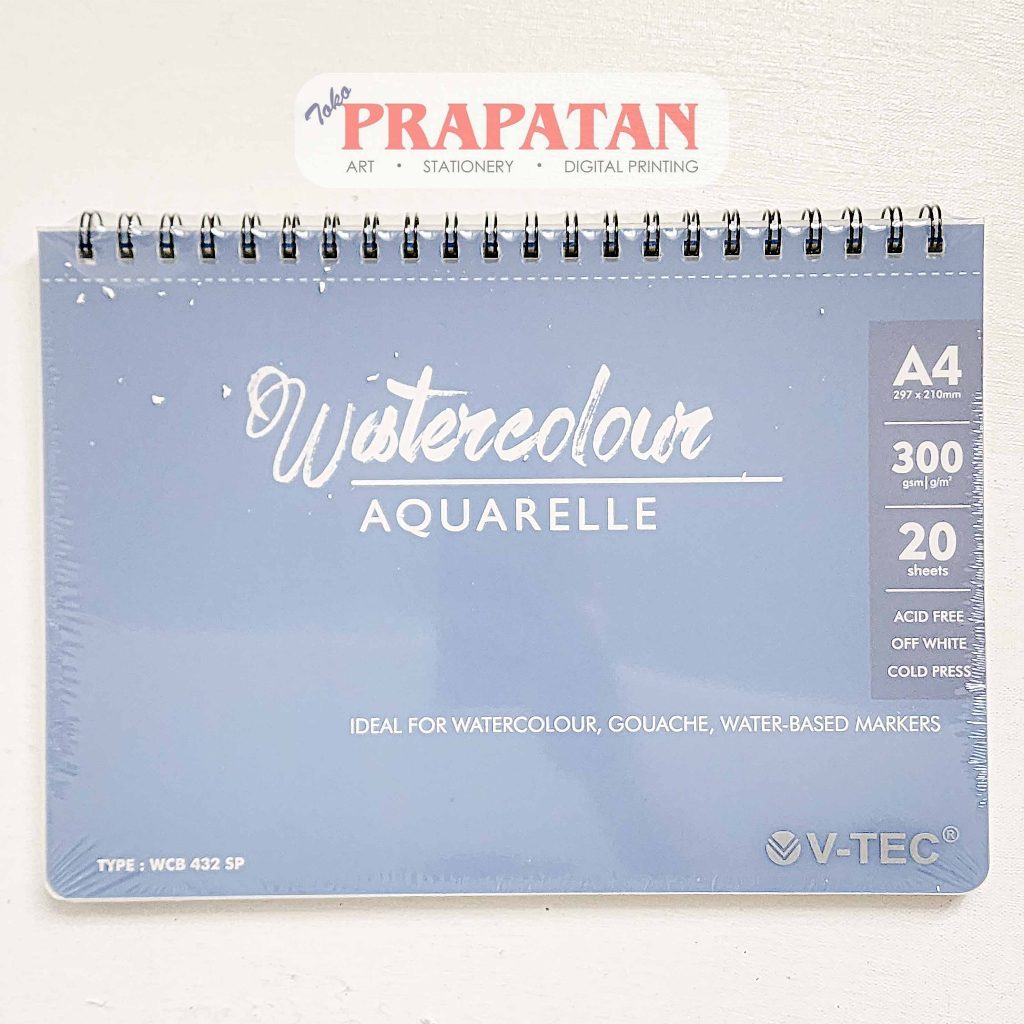 

YUH V-TEC Spiral Watercolor Book Pad A4 Buku Cat Air