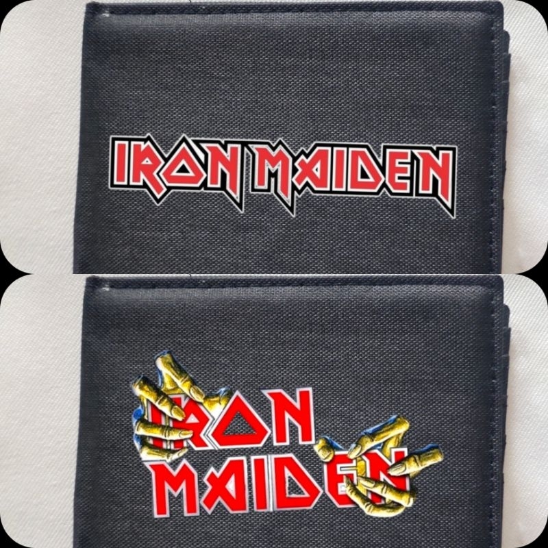Dompet Kanvas Band Iron Maiden Keren / Dompet Lipat Resleting Pria Logo Band Iron Maiden Bahan 100% 