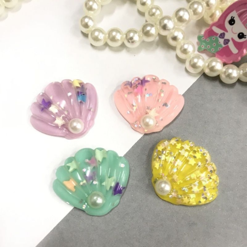 PER 1 BIJI - APLIKASK RESIN KERANG MUTIARA/RESIN KERANG/HIASAN KERANG/APLIKASI KERANG