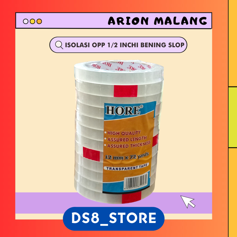 

Isolasi OPP Bening 1/2 inchi Slop HORE