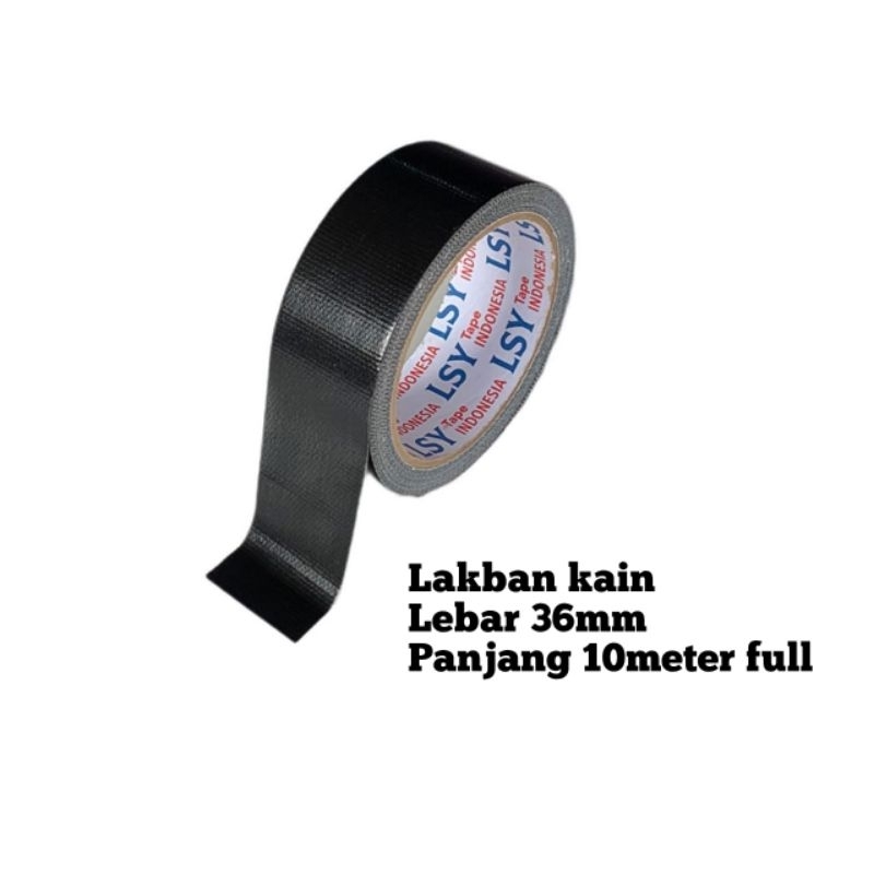 

lakban kain warna hitam / cloth tape 36mm x 10meter full LSY TAPE INDONESIA