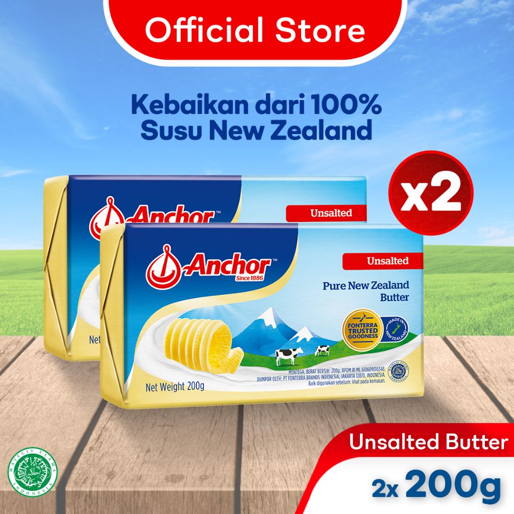 

Anchor Mentega (Butter) Unsalted 2 x 200g