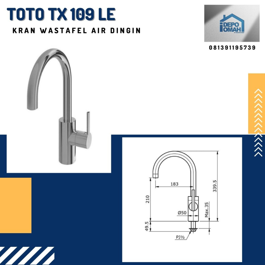 keran Basin Faucet TX109LE, Toto Kran Wastafel air dingin