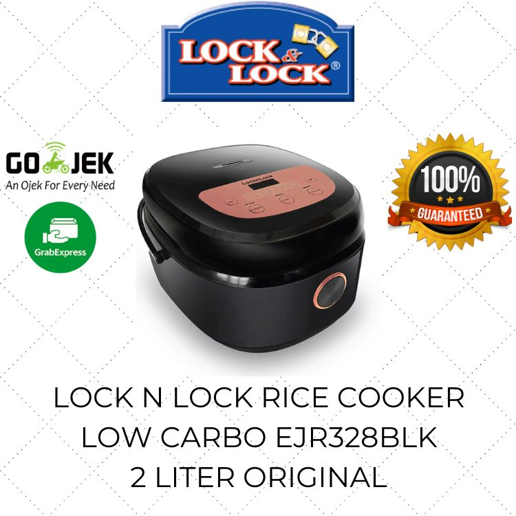 LocknLock Rice Cooker Low Carbo Less Sugar Digital 2 Liter EJR828BLK / Magic Com Rendah Gula / Mejik