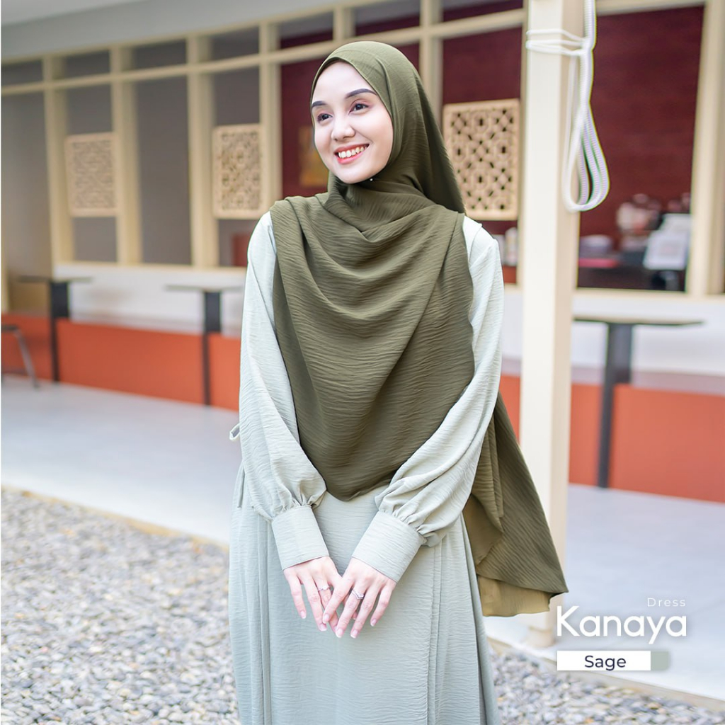 Kanaya Dress by Arafa Hijab/Gamis Syari/Crinkle Airflow/Busui Friendly/Gamis Basic