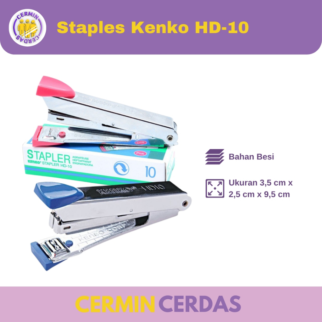 

Stapler Kenko Staples Penjepit Perekat Kertas HD-10 Satuan Warna