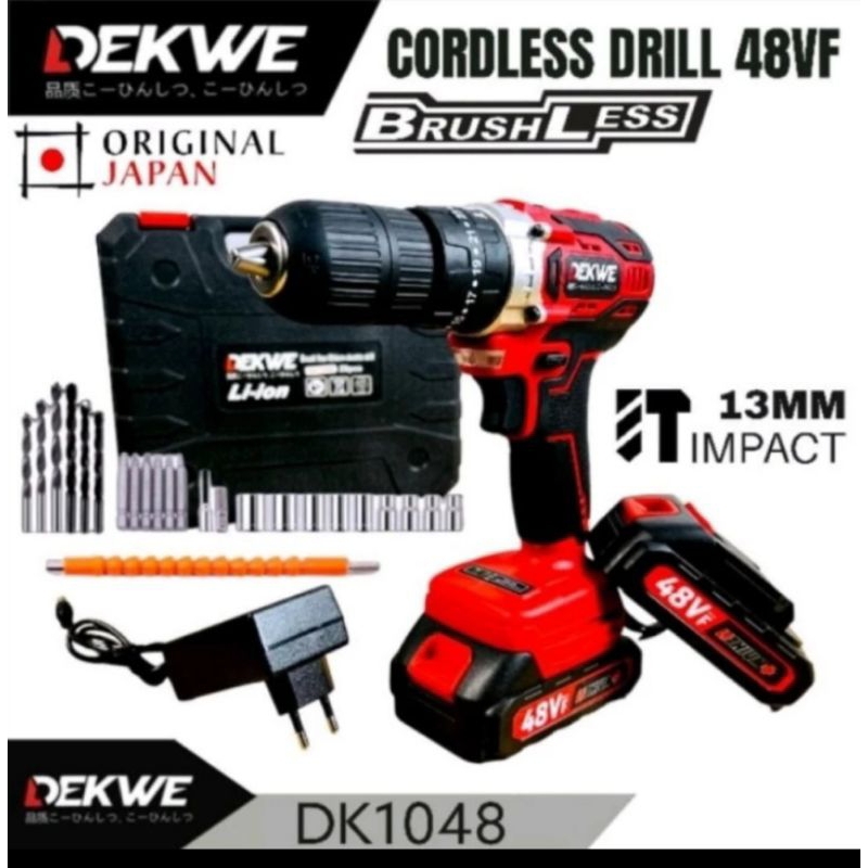 DEKWE DK1048 bor 48vf 13mm brusless impact drill bor beton tembok bes