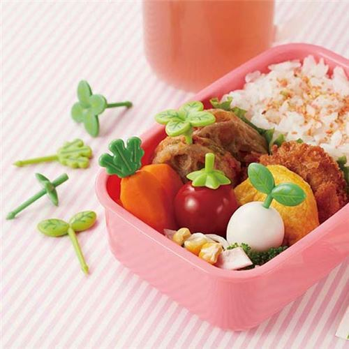 (READY BANDUNG Tusukan Bento Daun Hijau Clover Green Plant Kaktus Shape Shaped Bentuk Garpu Tusuk Tu