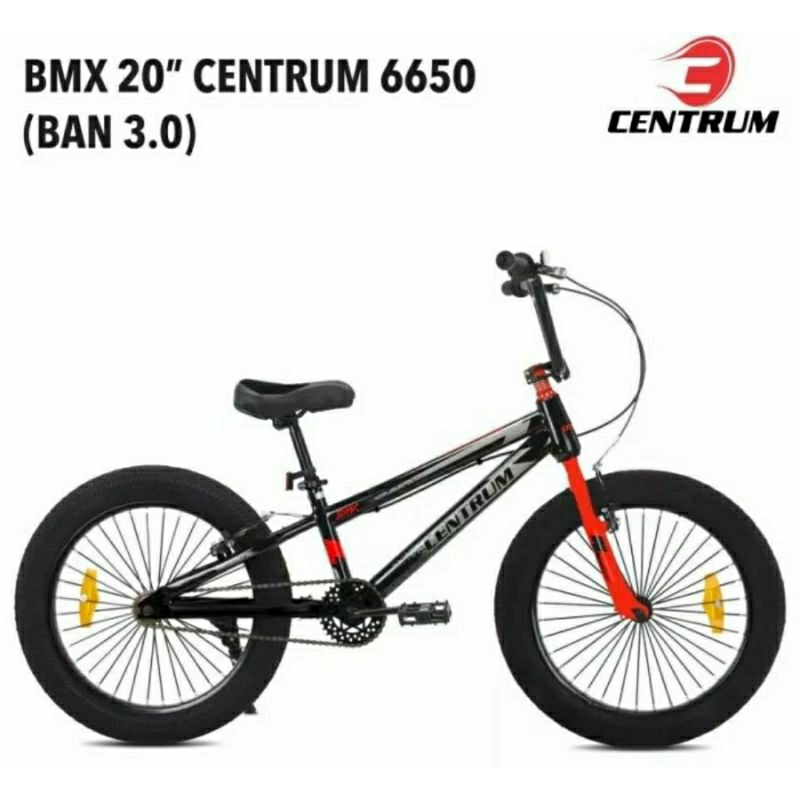 Sepeda anak laki BMX CENTRUM 6650 ban jumbo 3.0 uk 20 inch usia 8-10 thn