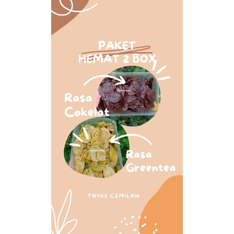 

2 BOX PAKET PISANG COKLAT DAN GREENTEA