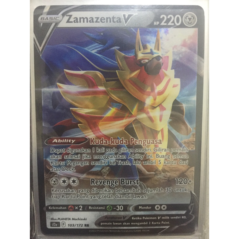 KARTU POKEMON Zamazenta V RR INDO HOLO