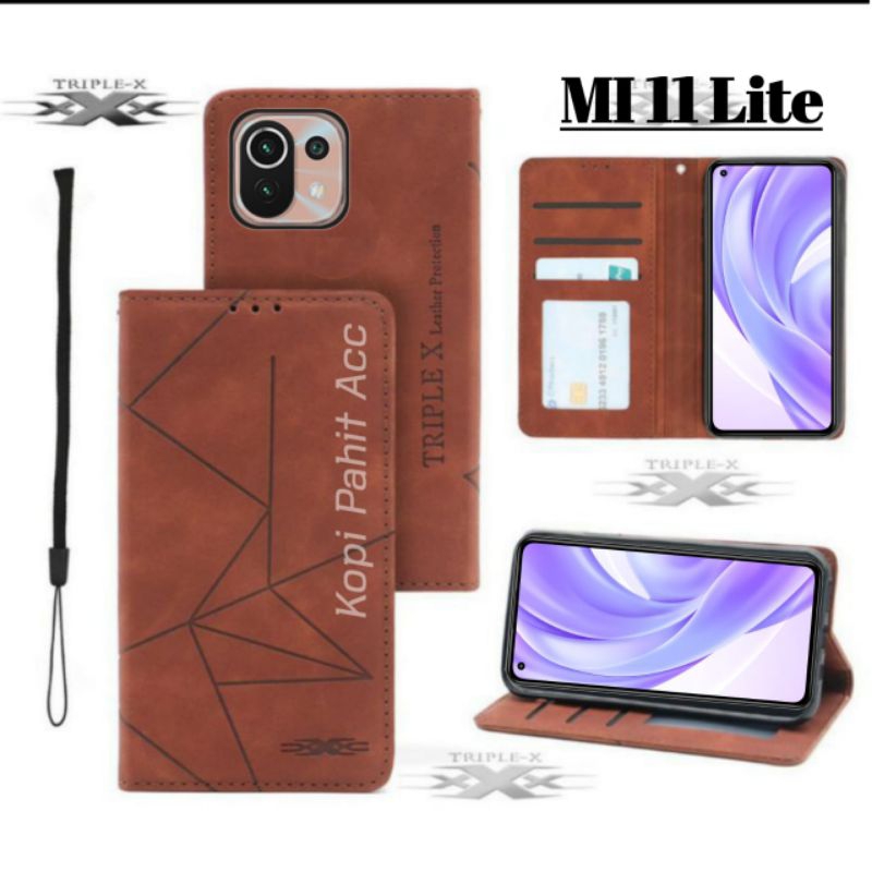 Case Xiaomi MI 11 Lite Flip Cover Wallet Sarung Hp Casing Dompet Flip Magnet