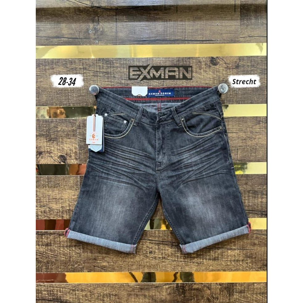 Exman Celana Pendek Denim Celana Pendek Jeans Pria Celana Pendek Strecht