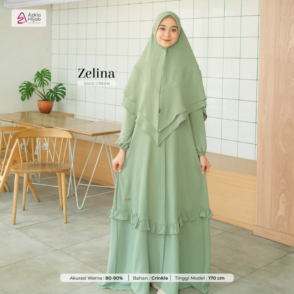 NEW Color Gamis Crinkle ZELINA Size S sd XL Ori By Azkia Hijab