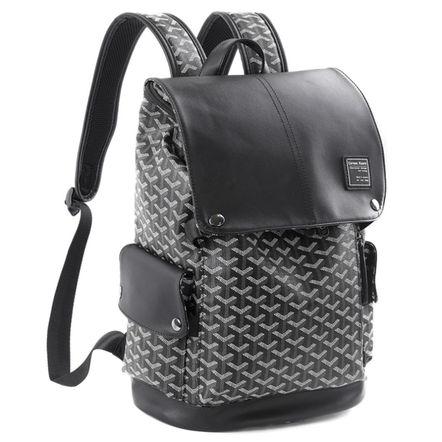 [Max-Mor] M139 Ransel Kulit Pria Backpack Kulit Tas Ransel Pria Tas Laptop Hitam