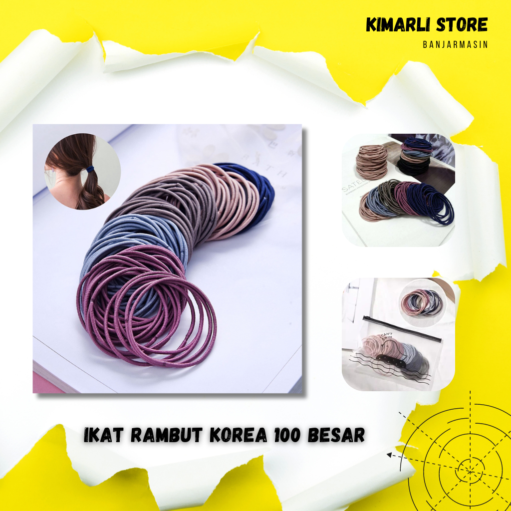 KS152 // Ikat Rambut Korea 100 pcs Ukuran besar By. Kimarli Store