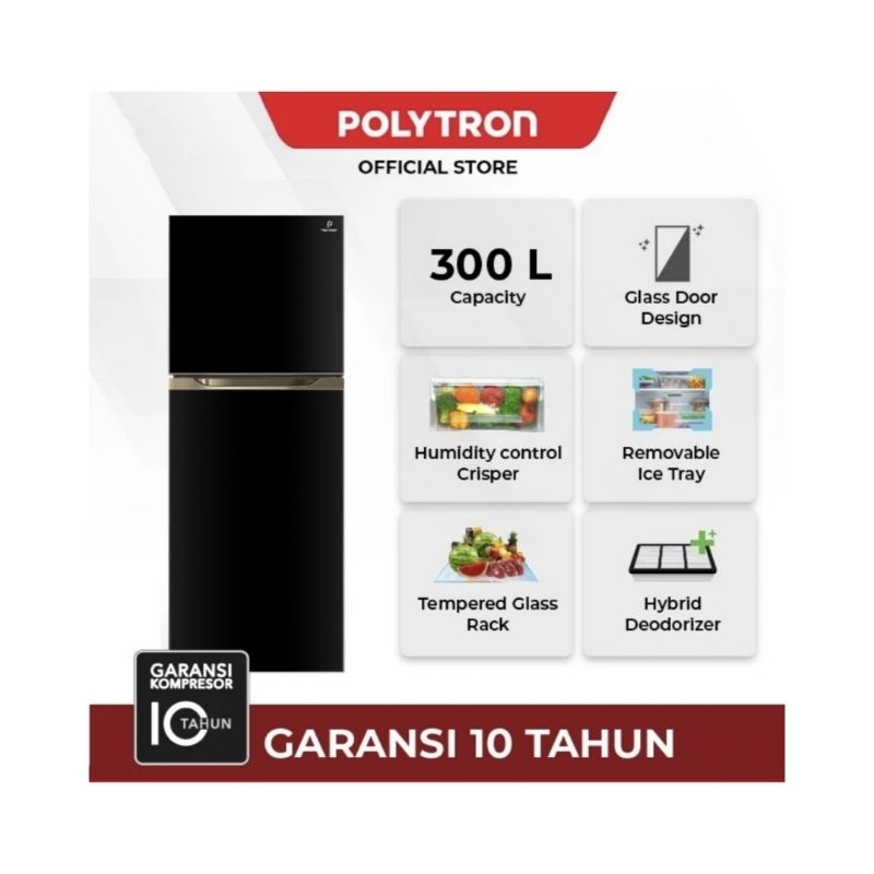 Kulkas Polytron 2 Pintu PRM-430X Belleza Jumbo