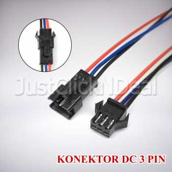 Konektor Kabel DC Male Female Socket 3 Pin