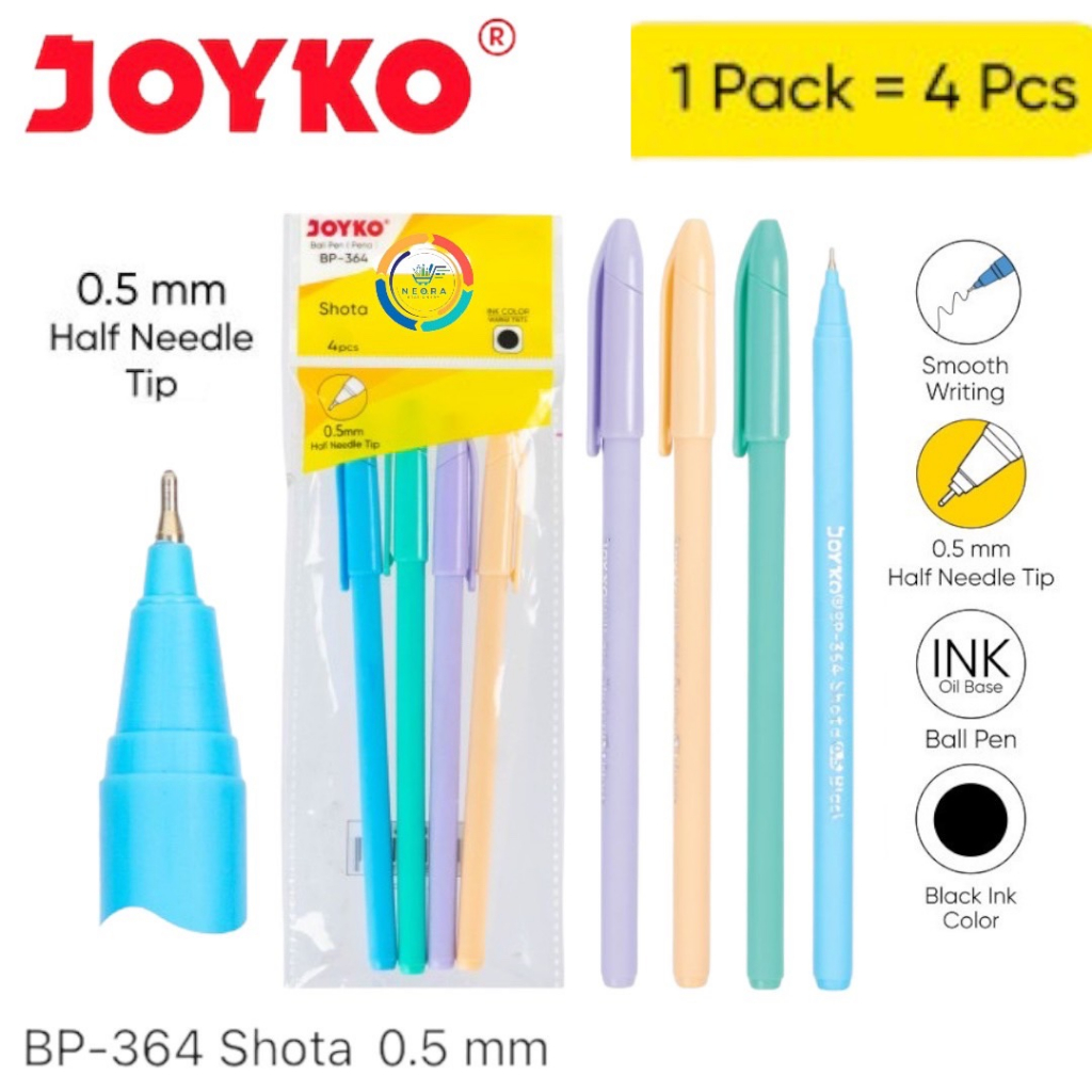 

Joyko Ballpoin Pulpen BP-364 Shota 0.5 mm |@1 Bag(4Pcs)