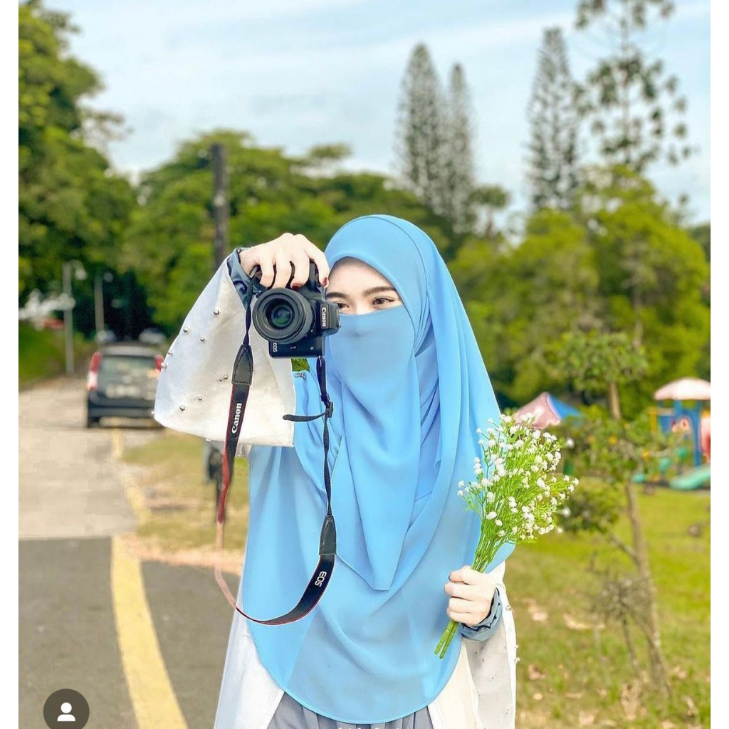 BestPromo Khimar Segi Empat Oval Set Cadar Khimar Annisa Curve Ceruty Babydoll