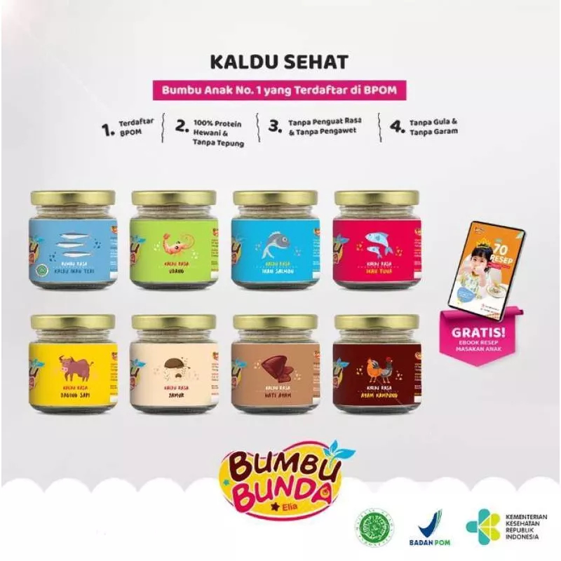 

BUMBU BUNDA Elia BPOM Kaldu MPASI | Kaldu Anak | Kaldu Non MSG | Kaldu Organik