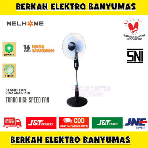 KIPAS ANGIN STAND FAN WELHOME // KIPAS ANGIN WELHOME 16INCH // KIPAS ANGIN WELHOME 1681