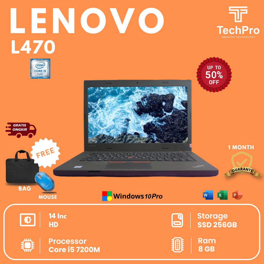 LAPTOP LENOVO THINKPAD L470 ( RAM 8GB * 256GB ) Bergaransi Murah Baru Laptop Gaming Tipis dan Ringan