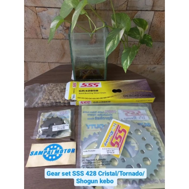 Gear set SSS 428 Cristal/Tornado/Shogun kebo