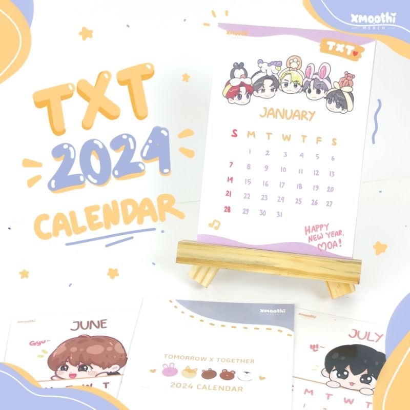 

TXT 2024 MINI DESK CALENDAR - TOMORROW BY TOGETHER KALENDER AESTHETIC - KALENDER MEJA KPOP 2024 - SOOBIN YEONJUN BEOMGYU TAEHYUN HUENINGKAI