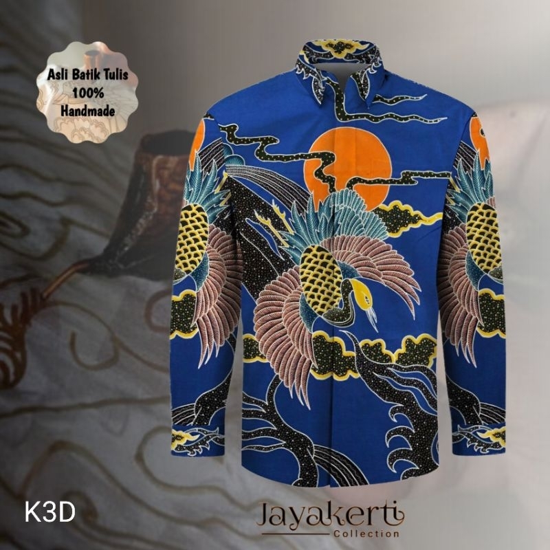 Jayakerti - Kain Batik Tulis Asli Katun Primisima Motif 3D Bahan Kemeja Pria Premium Eksklusif Origi