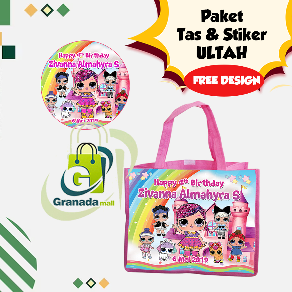 

Perlengkapan Ulang Tahun Tas Dan Stiker Custom Free Design