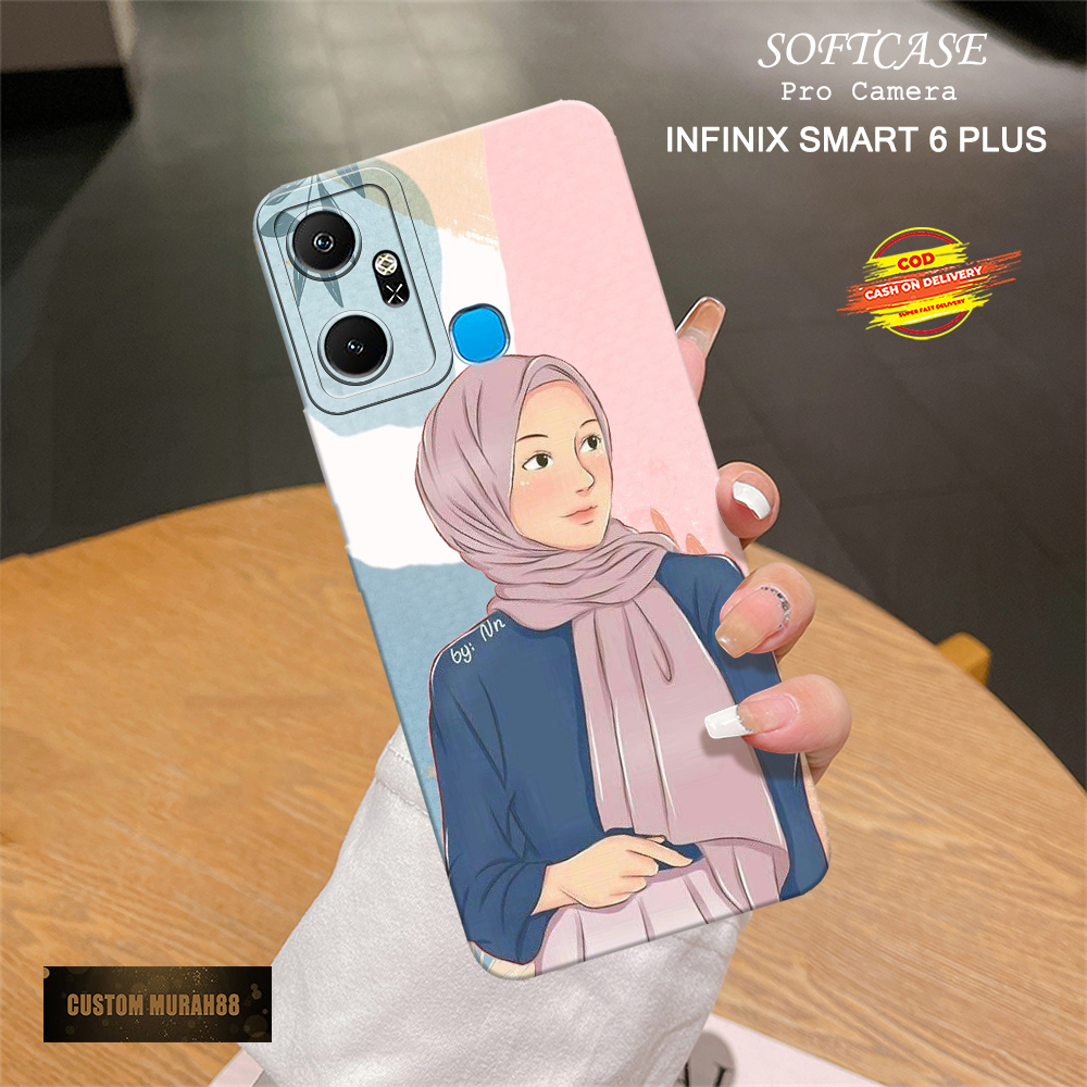 Case Infinix Smart 6 Plus - Fashion Case HIJAB - Casing Hp Infinix Smart 6 Plus - Softcase Infinix S