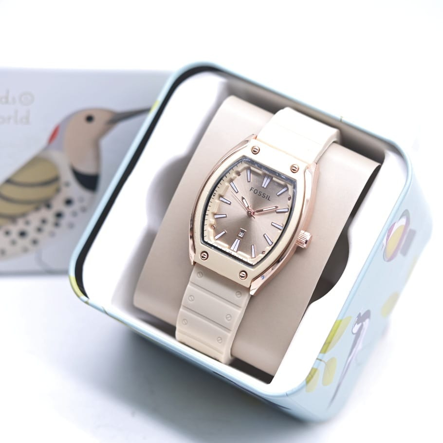 Jam Tangan Wanita Fs-5799 Strap Rubber Tanggal Aktif Free Box & Baterai ( Bisa COD )